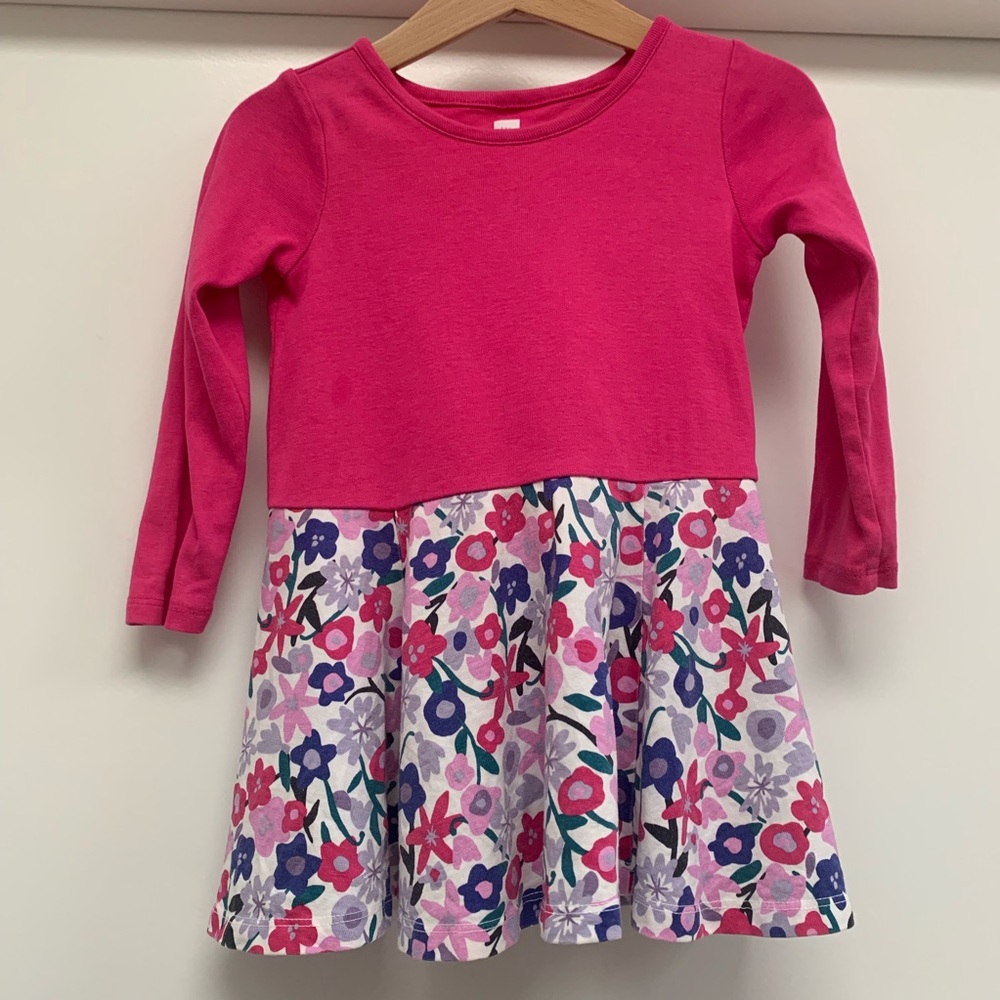 Tea Collection long sleeve pink/floral dress- 2
